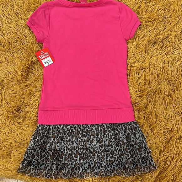 Disney Minnie Mouse Dress pink leopard print 7-8 medium NWT - Picture 2 of 8